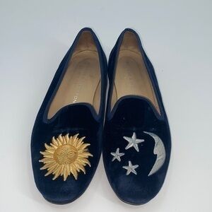 Stubb & Wootton of Palm Beach cotton/ velvet celestial loafers size 6 no box